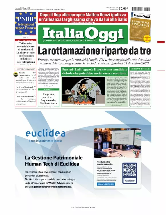 Prima-pagina-italia-oggi-edizione-del-2024-07-24