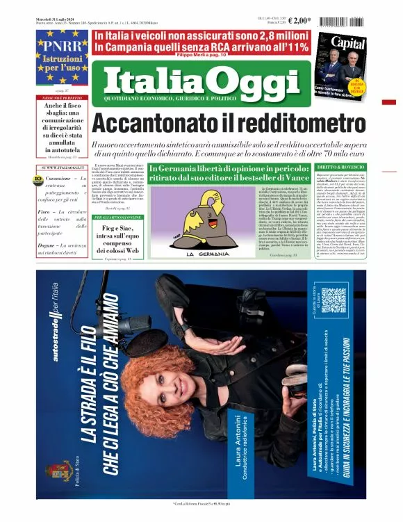 Prima-pagina-italia-oggi-edizione-del-2024-07-31