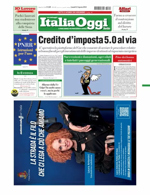 Prima-pagina-italia-oggi-edizione-del-2024-08-12