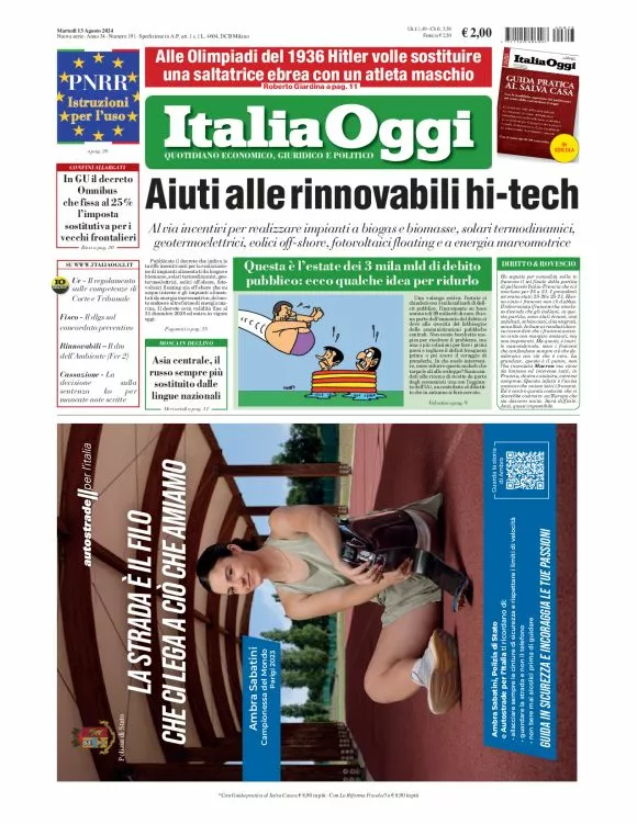 Prima-pagina-italia-oggi-edizione-del-2024-08-13