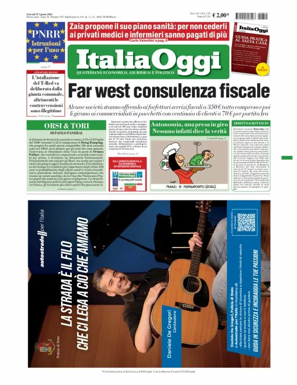 Prima-pagina-italia-oggi-edizione-del-2024-08-15