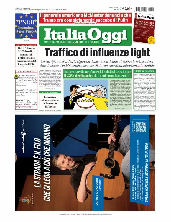 Prima-pagina-italia-oggi-edizione-del-2024-08-23