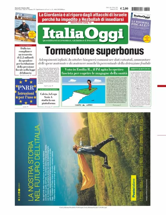 Prima-pagina-italia-oggi-edizione-del-2024-10-01