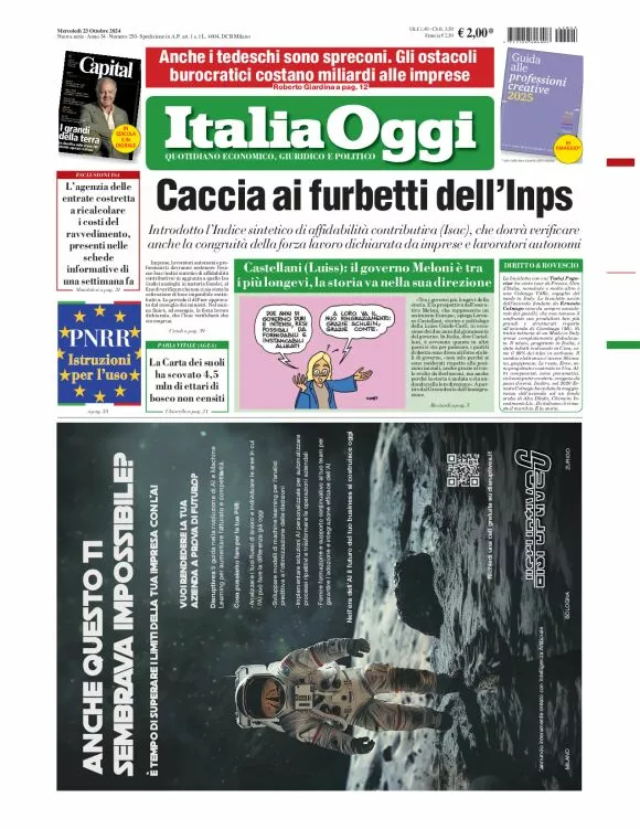 Prima-pagina-italia-oggi-edizione-del-2024-10-23