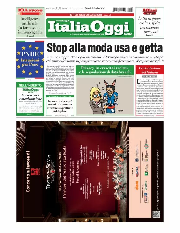 Prima-pagina-italia-oggi-edizione-del-2024-10-28