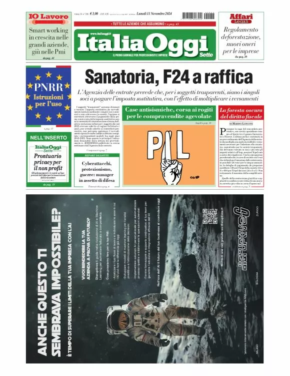 Prima-pagina-italia-oggi-edizione-del-2024-11-11