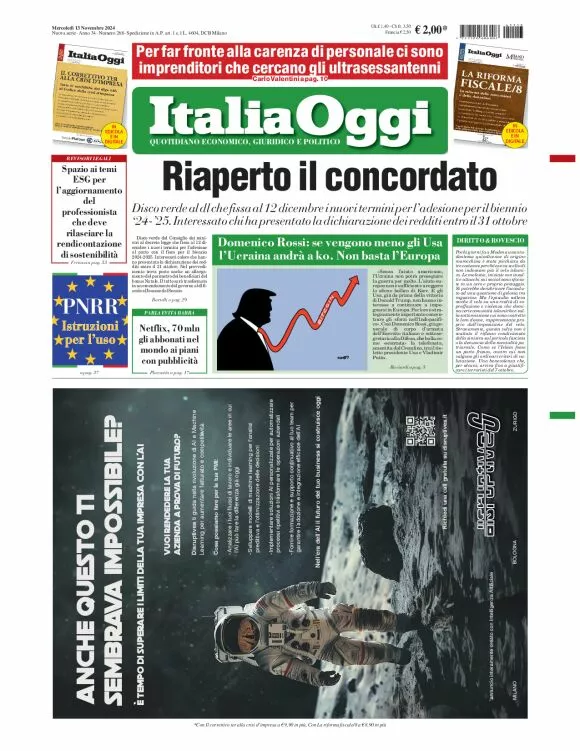 Prima-pagina-italia-oggi-edizione-del-2024-11-13