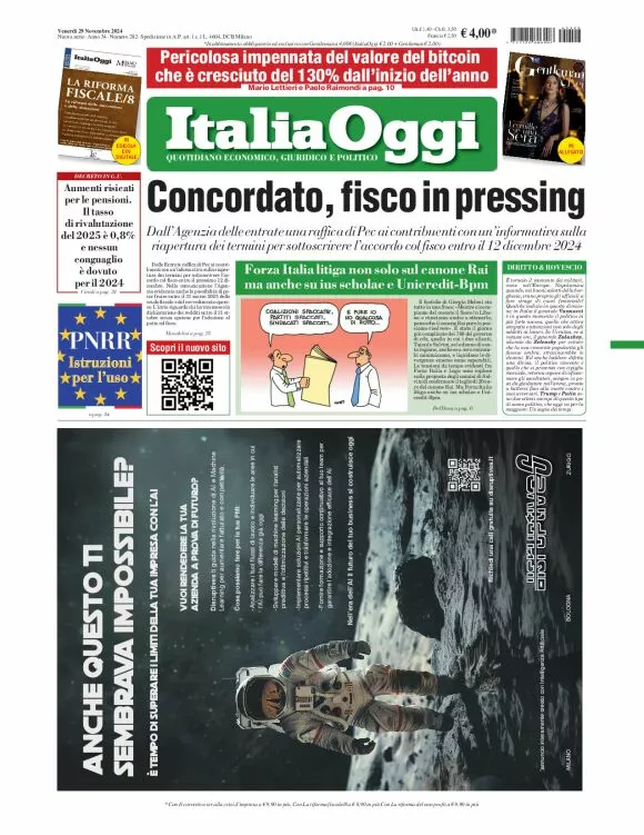 Prima-pagina-italia-oggi-edizione-del-2024-11-29