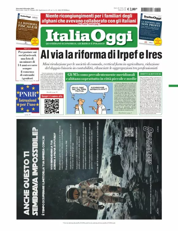 Prima-pagina-italia-oggi-edizione-del-2024-12-04