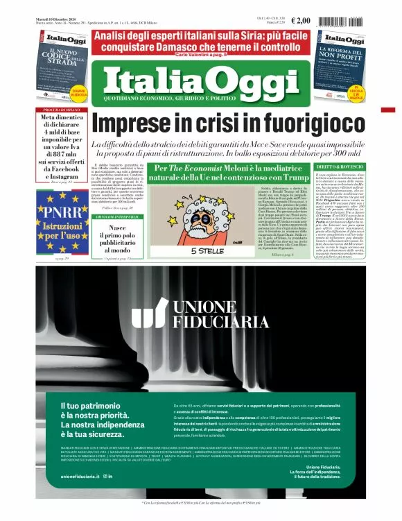 Prima-pagina-italia-oggi-edizione-del-2024-12-10