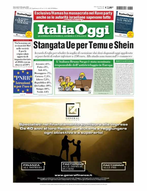 Prima-pagina-italia-oggi-edizione-del-2024-12-11