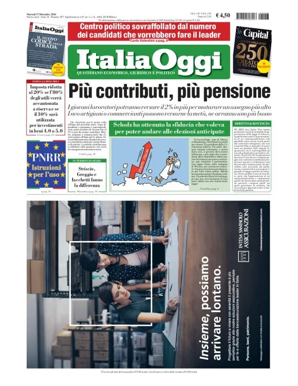 Prima-pagina-italia-oggi-edizione-del-2024-12-17