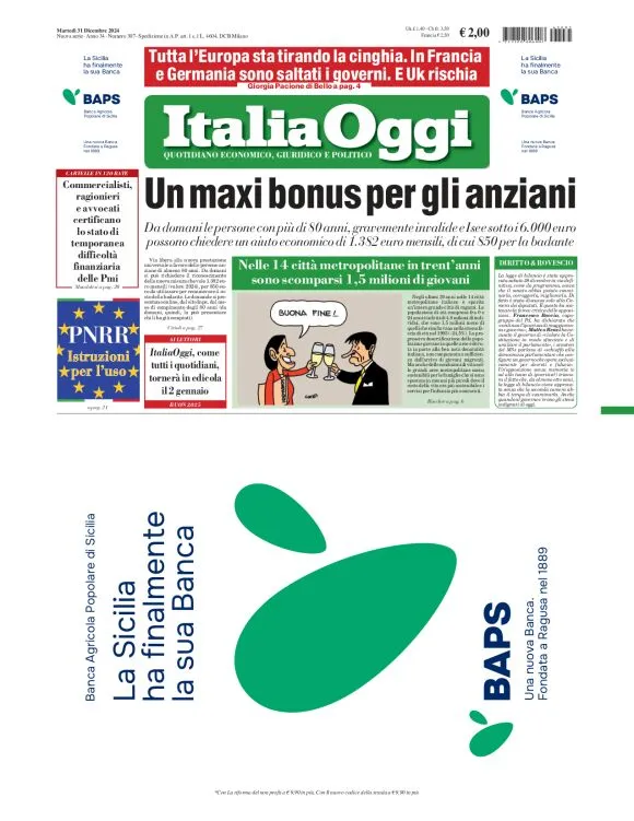 Prima-pagina-italia-oggi-edizione-del-2024-12-31