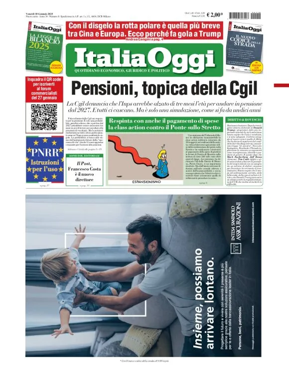 Prima-pagina-italia-oggi-edizione-del-2025-01-10