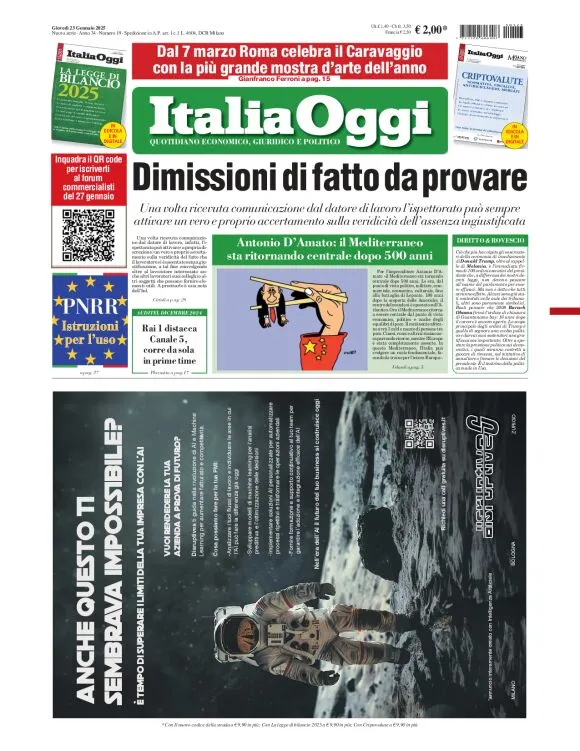 Prima-pagina-italia-oggi-edizione-del-2025-01-23