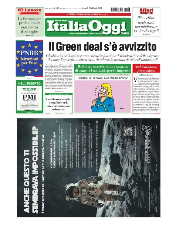 Prima-pagina-italia-oggi-edizione-del-2025-02-03