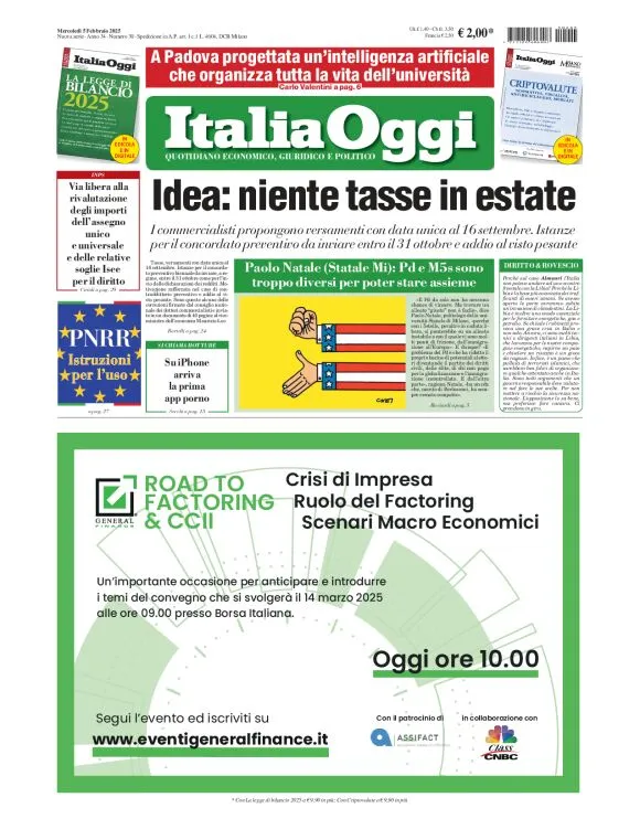 Prima-pagina-italia-oggi-edizione-del-2025-02-05