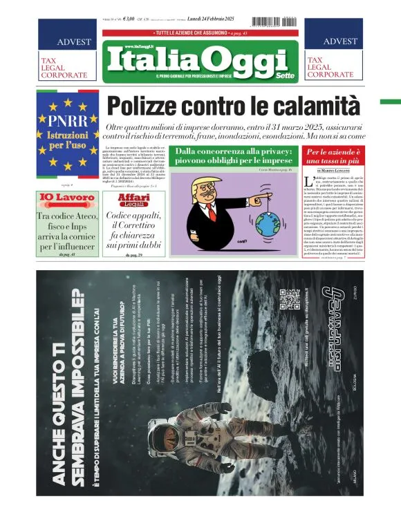 Prima-pagina-italia-oggi-edizione-del-2025-02-24