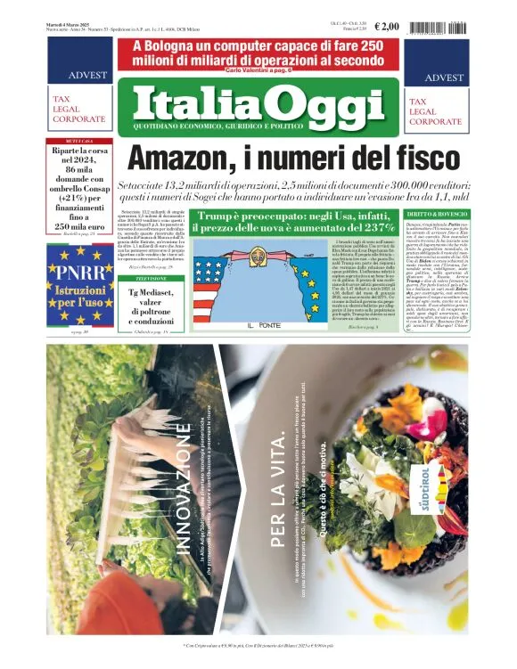 Prima-pagina-italia-oggi-edizione-del-2025-03-04