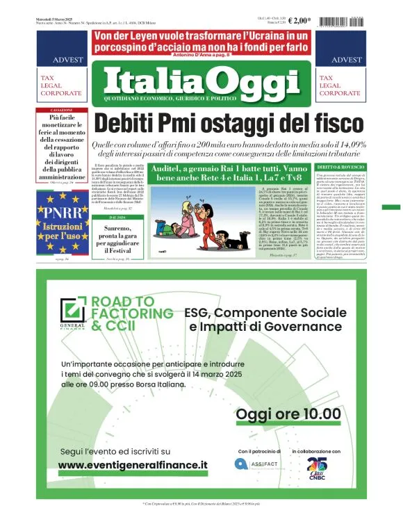 Prima-pagina-italia-oggi-edizione-del-2025-03-05