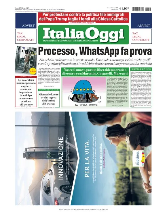 Prima-pagina-italia-oggi-edizione-del-2025-03-07