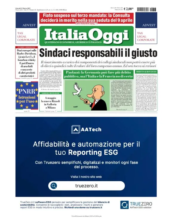 Prima-pagina-italia-oggi-edizione-del-2025-03-13