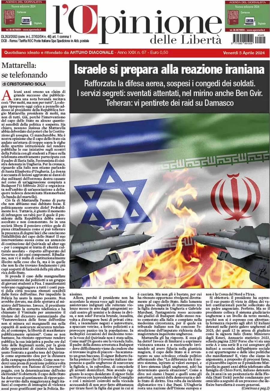 Prima-pagina-l-opinione-delle-liberta-edizione-di-oggi-05-04-2024