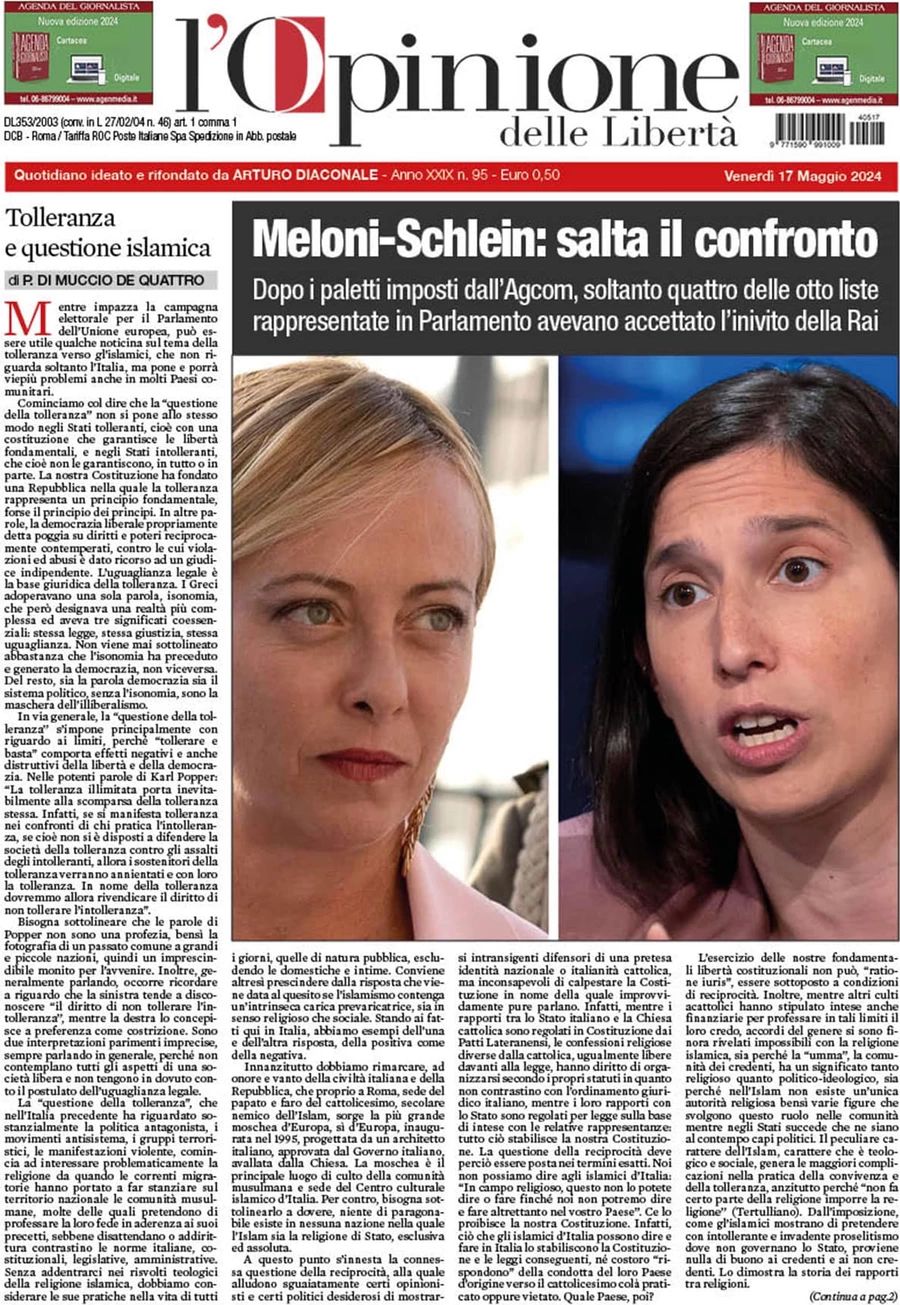 Prima-pagina-l-opinione-delle-liberta-edizione-di-oggi-17-05-2024