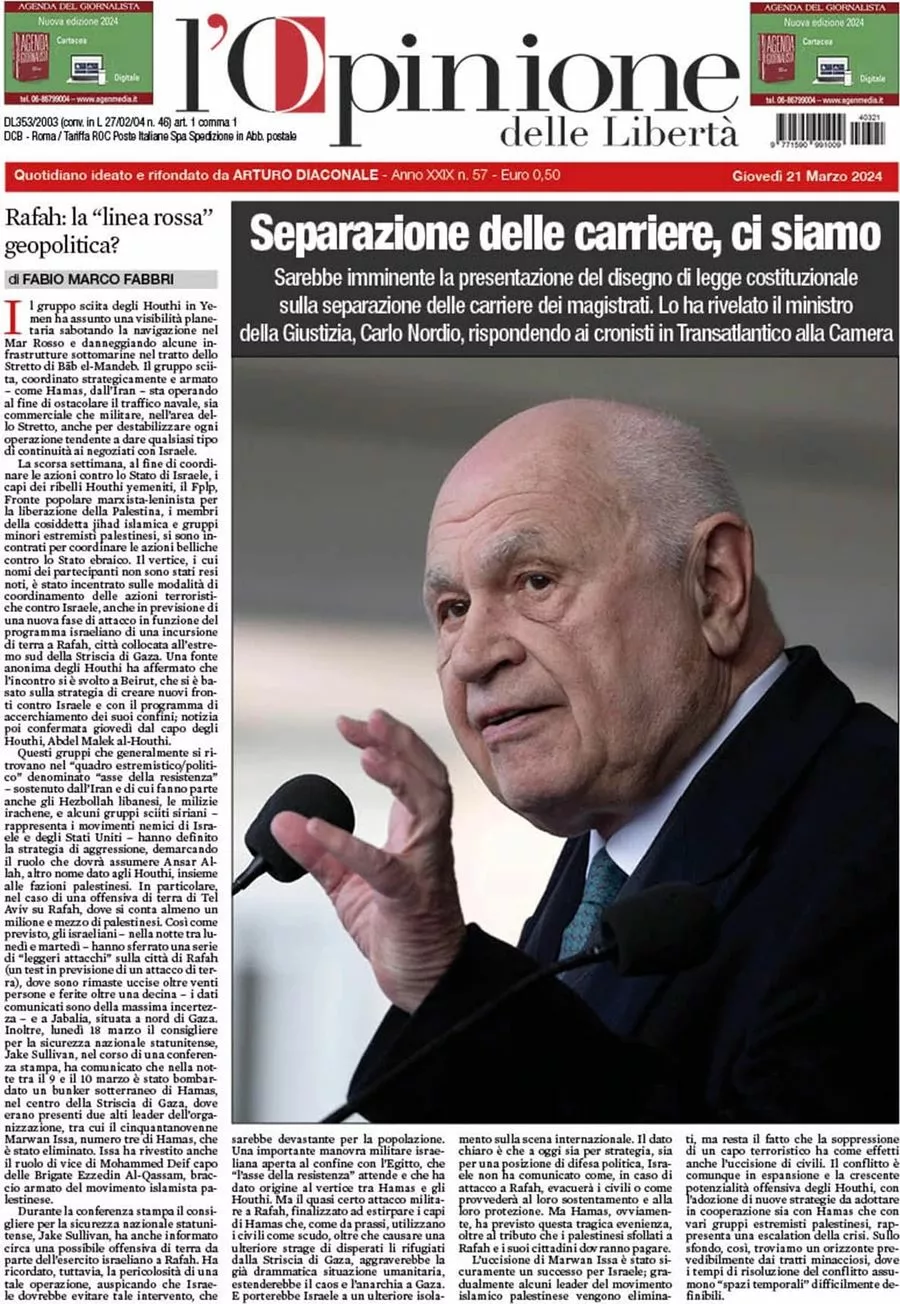 Prima-pagina-l-opinione-delle-liberta-edizione-di-oggi-21-03-2024