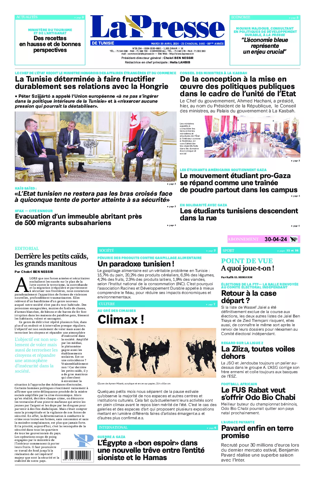 Prima-pagina-del-la-presse-edizione-di-oggi-2024-04-30