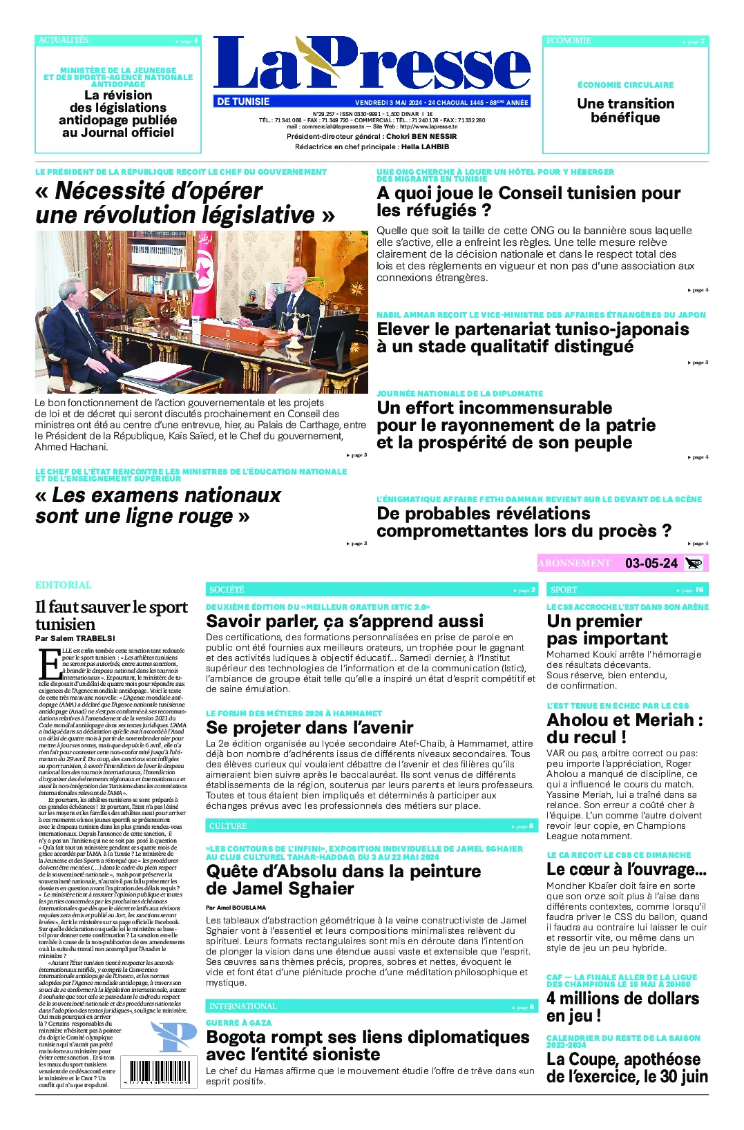 Prima-pagina-del-la-presse-edizione-di-oggi-2024-05-03