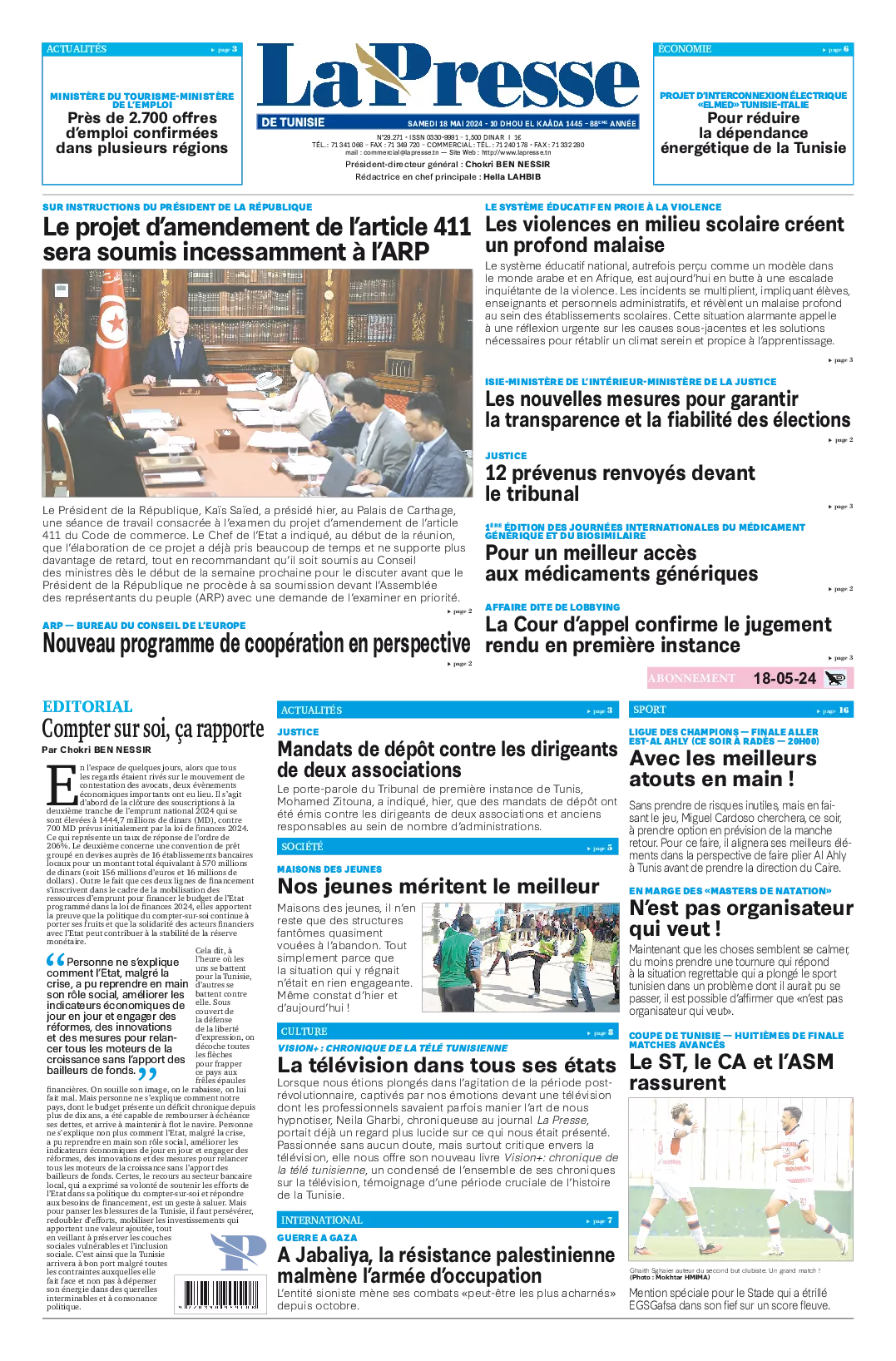 Prima-pagina-del-la-presse-edizione-di-oggi-2024-05-18