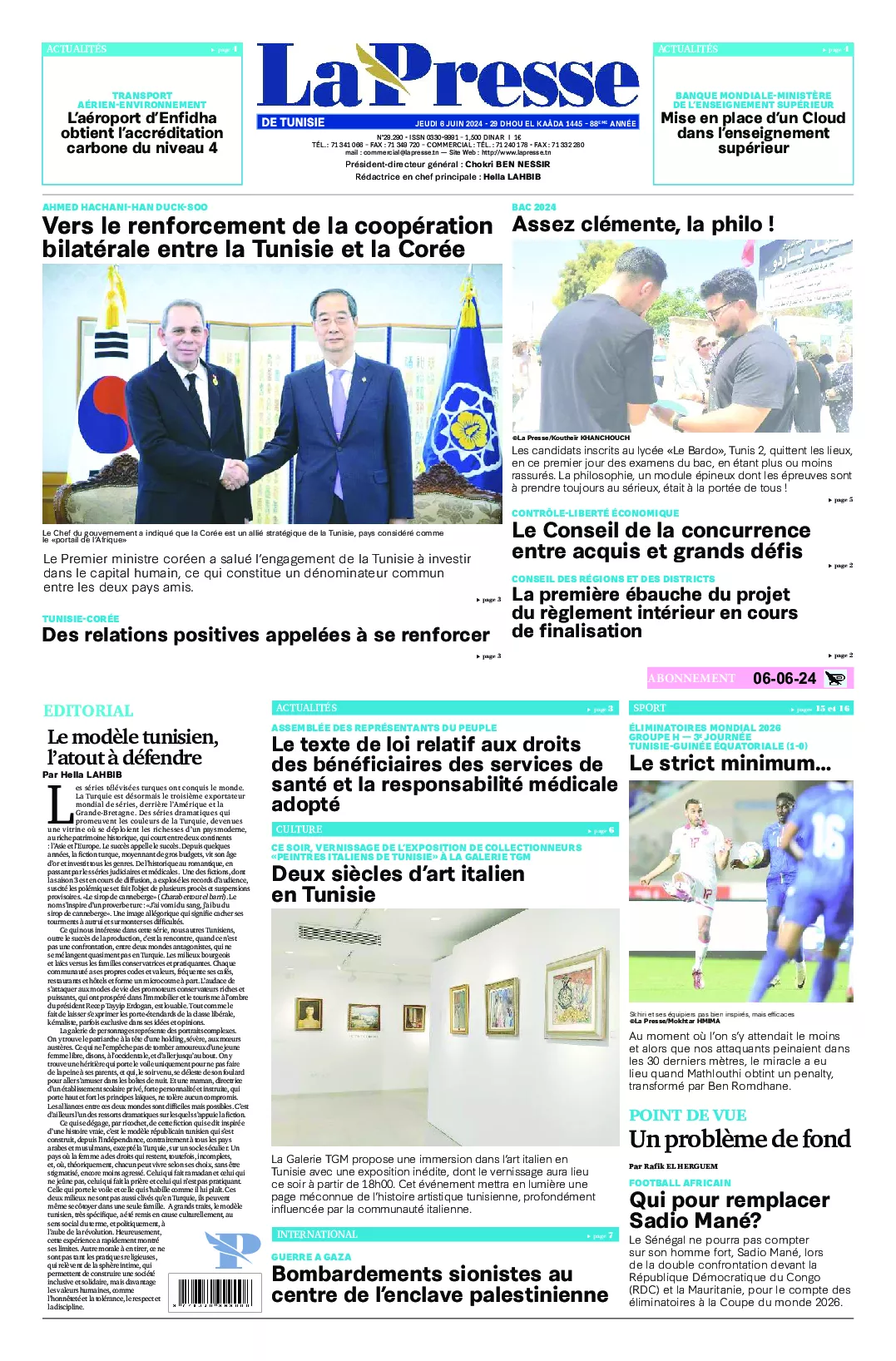 Prima-pagina-del-la-presse-edizione-di-oggi-2024-06-06