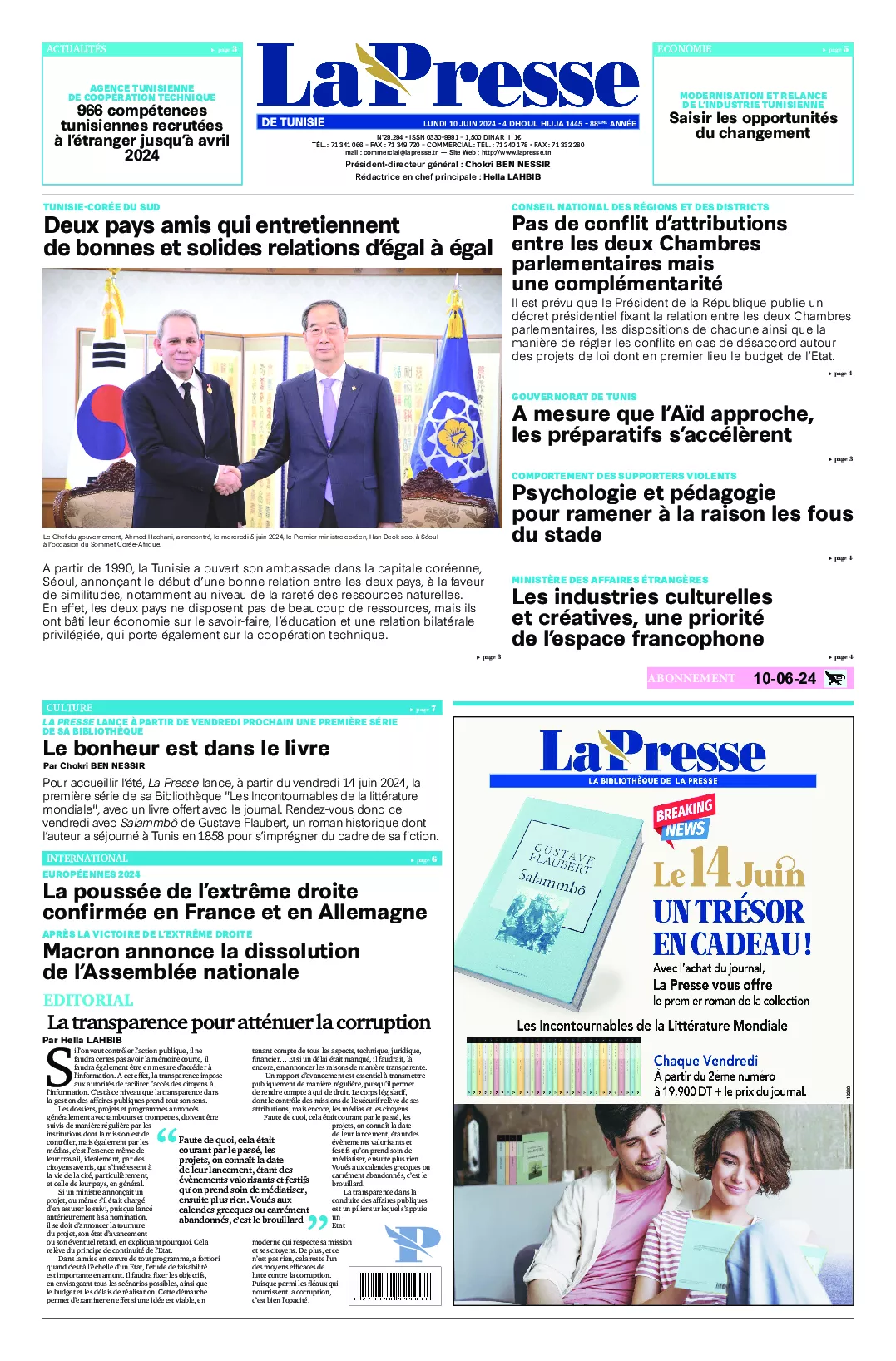 Prima-pagina-del-la-presse-edizione-di-oggi-2024-06-10