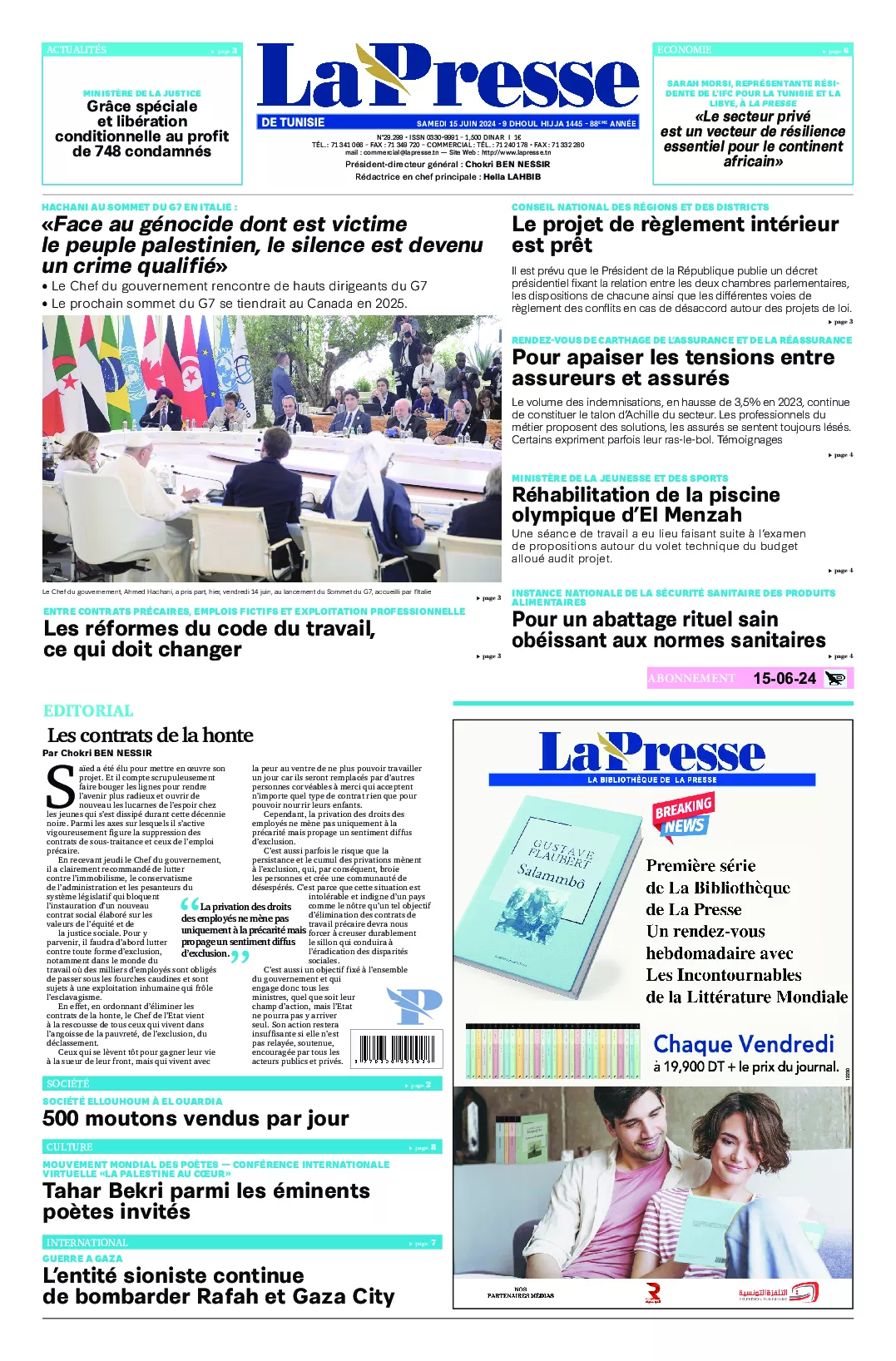 Prima-pagina-del-la-presse-edizione-di-oggi-2024-06-15