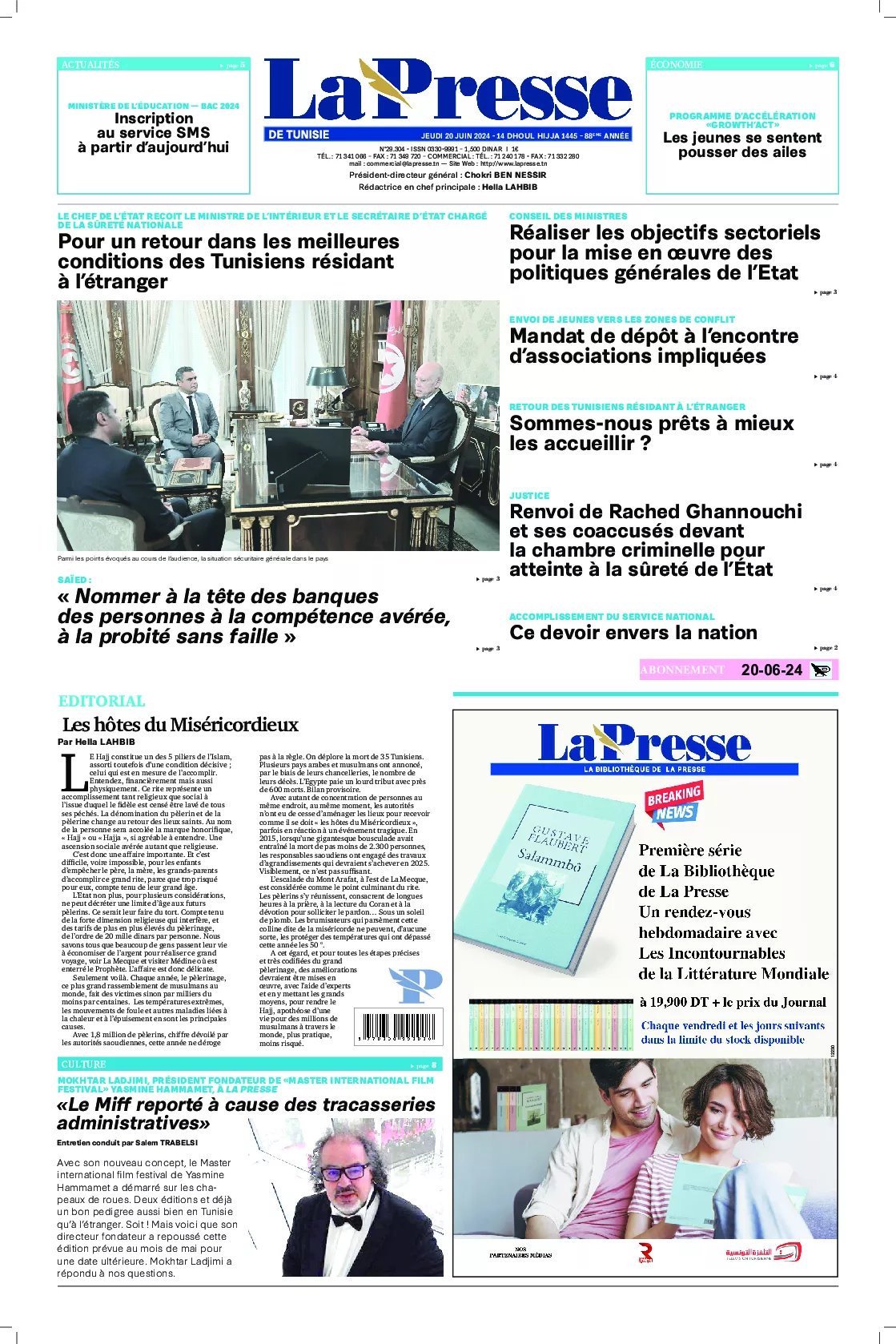 Prima-pagina-del-la-presse-edizione-di-oggi-2024-06-20