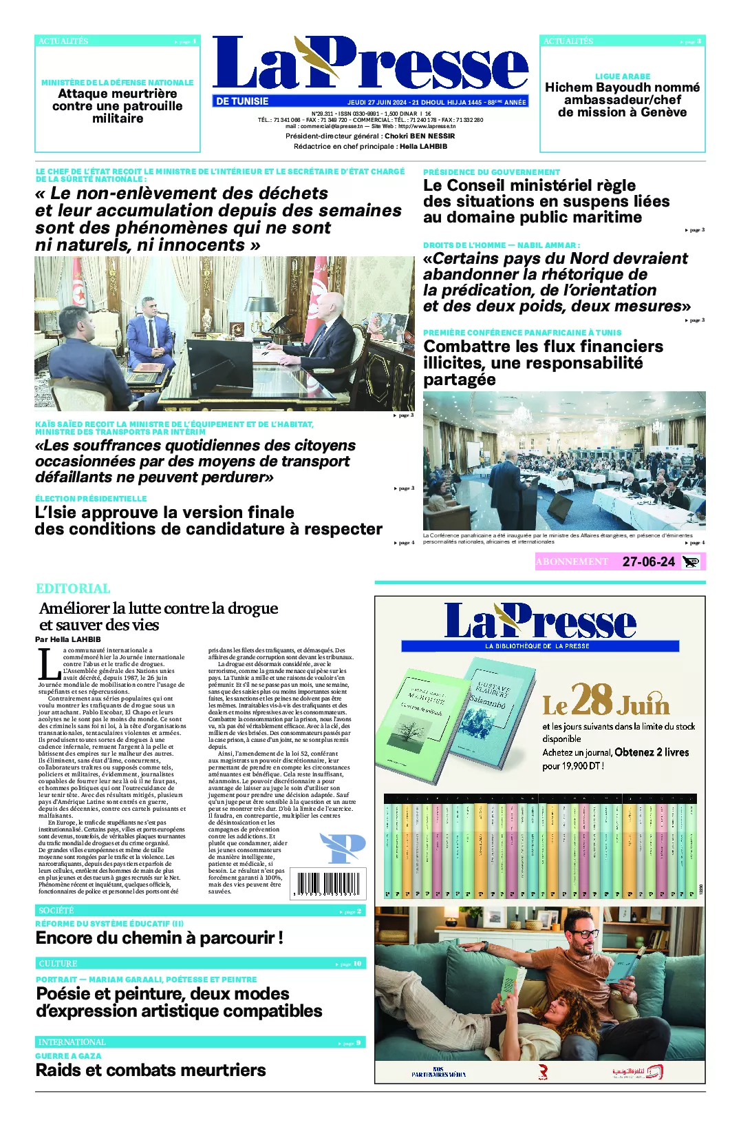 Prima-pagina-del-la-presse-edizione-di-oggi-2024-06-27