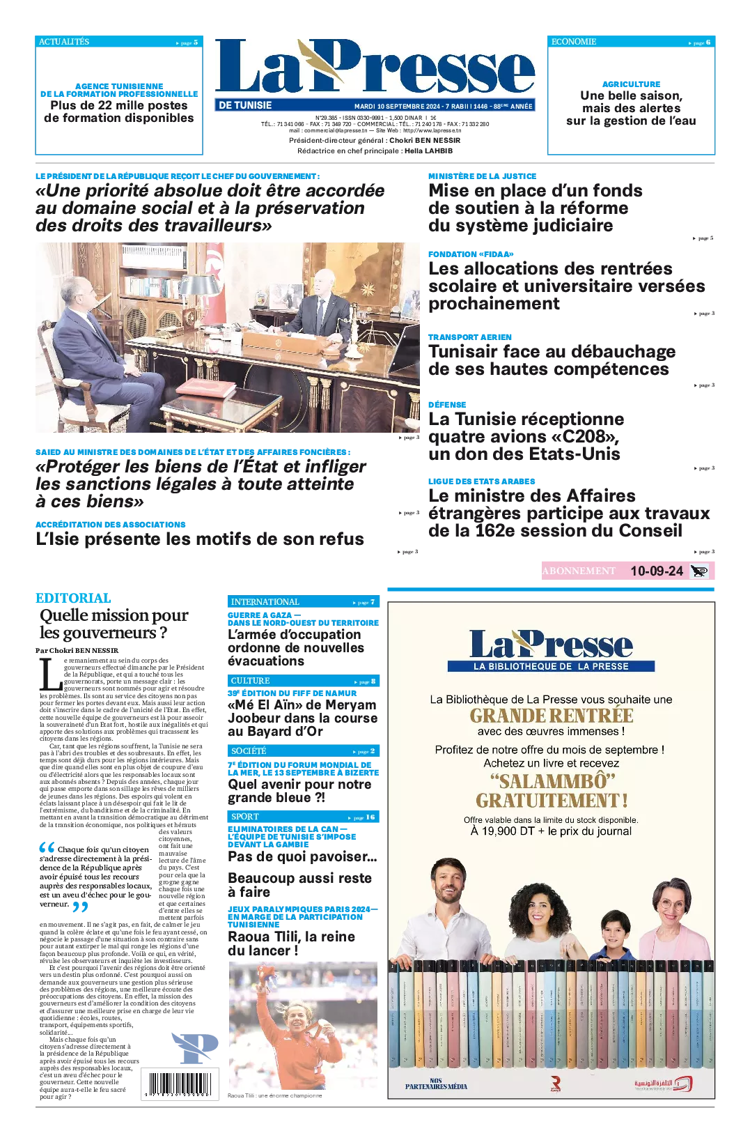 Prima-pagina-del-la-presse-edizione-di-oggi-2024-09-10