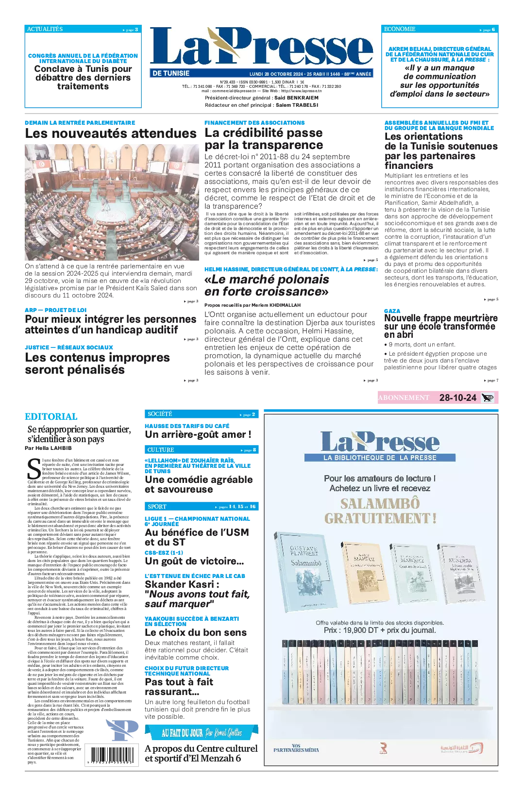 Prima-pagina-del-la-presse-edizione-di-oggi-2024-10-28