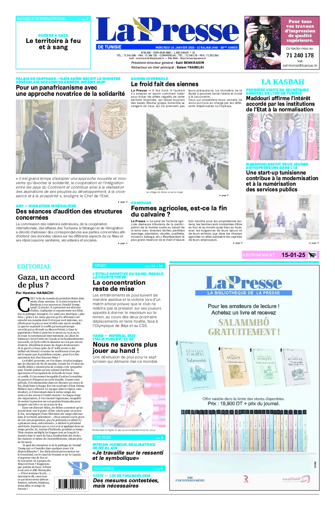 Prima-pagina-del-la-presse-edizione-di-oggi-2025-01-15