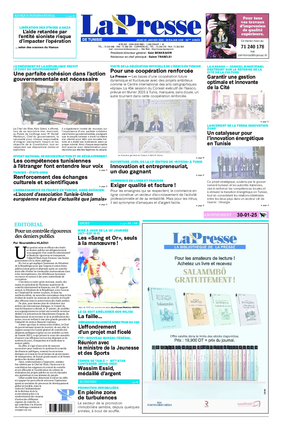 Prima-pagina-del-la-presse-edizione-di-oggi-2025-01-30