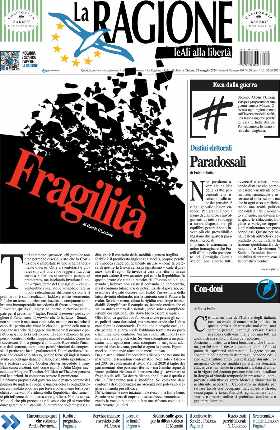 Prima-pagina-la-ragione-edizione-di-oggi-25-05-2024