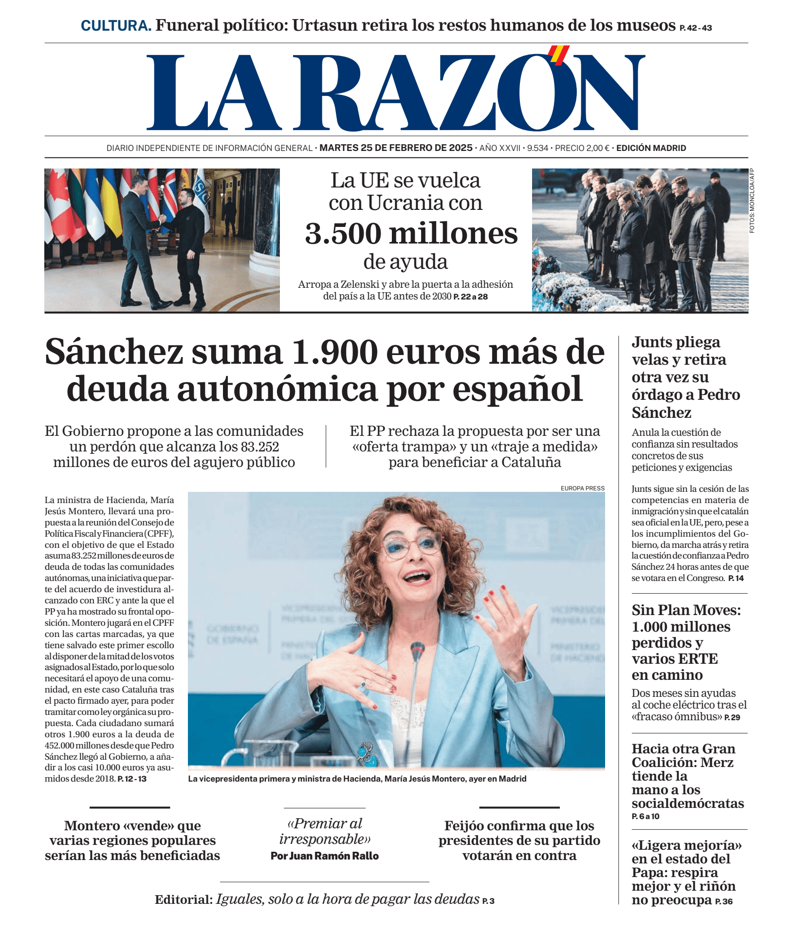 Prima-pagina-la-razon-oggi-edizione-di-oggi-20250225