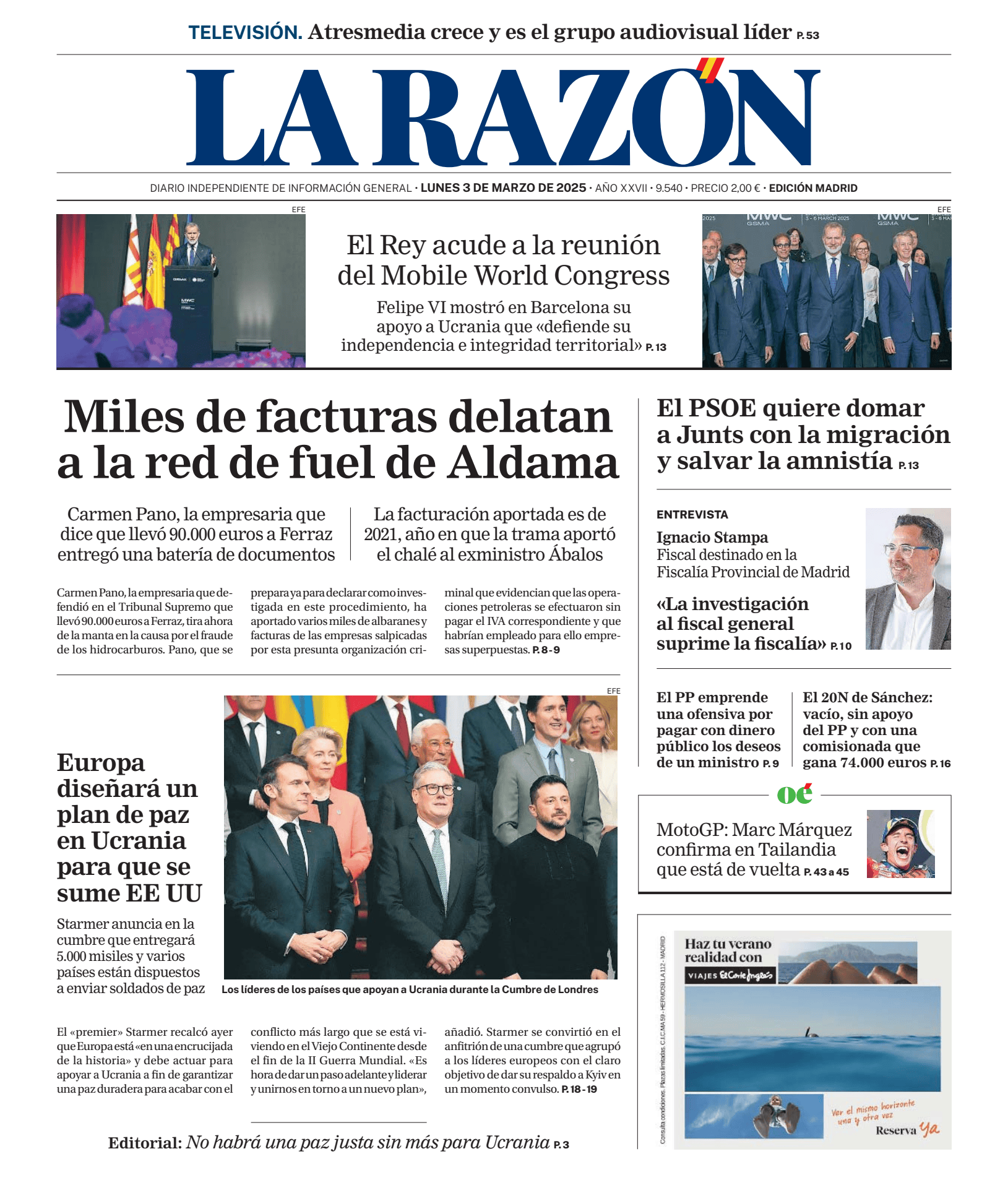 Prima-pagina-la-razon-oggi-edizione-di-oggi-20250303