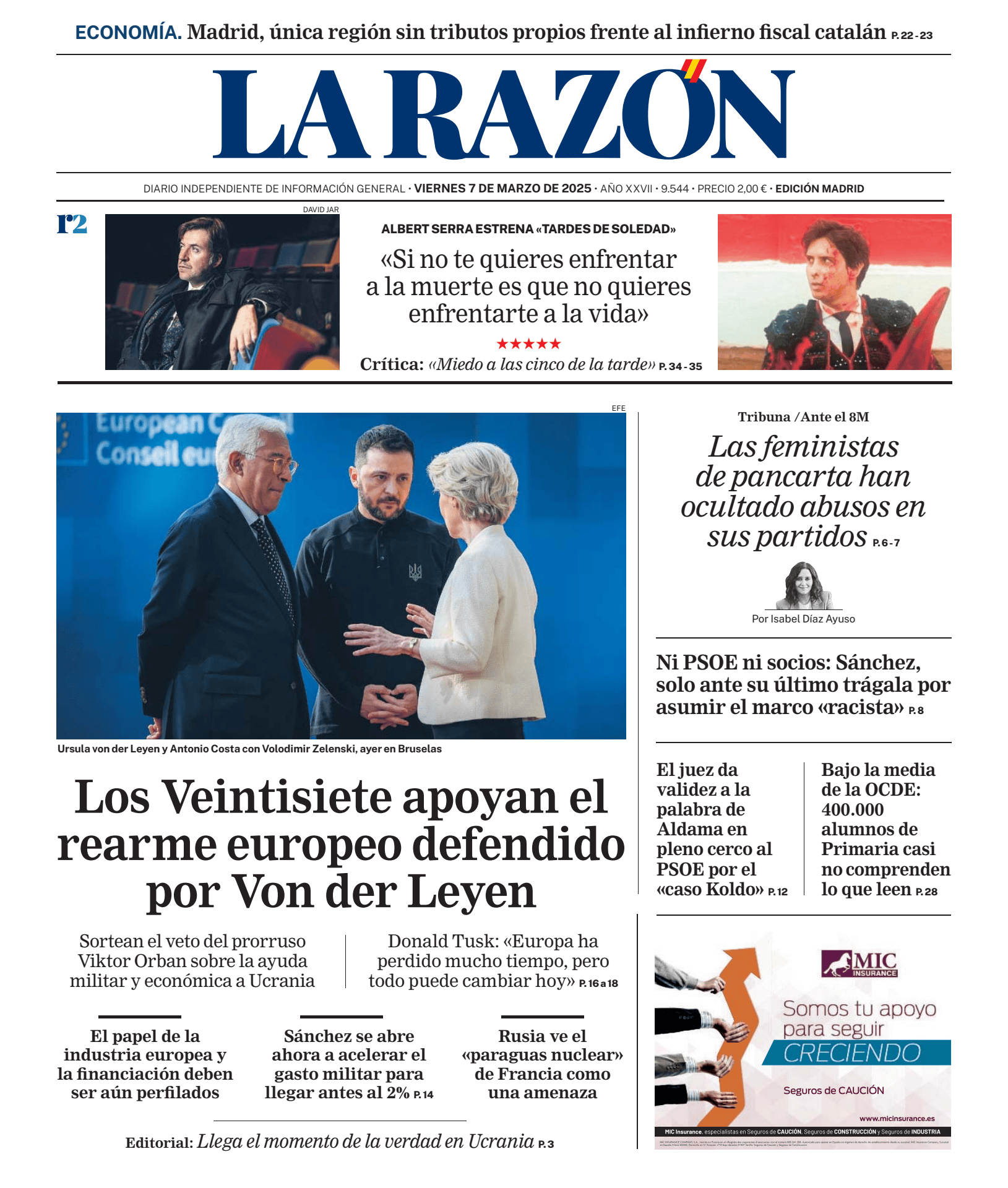 Prima-pagina-la-razon-oggi-edizione-di-oggi-20250307