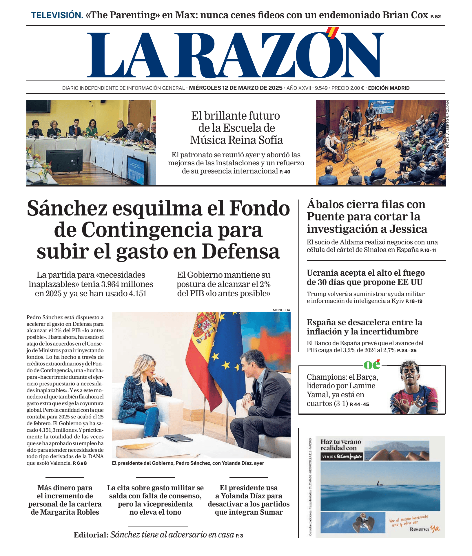 Prima-pagina-la-razon-oggi-edizione-di-oggi-20250312