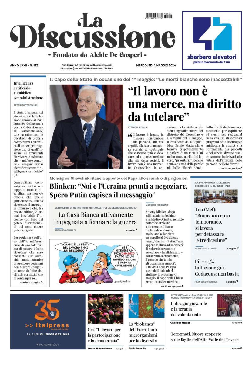 Prima-pagina-la-discussione-edizione-di-oggi-01-05-2024