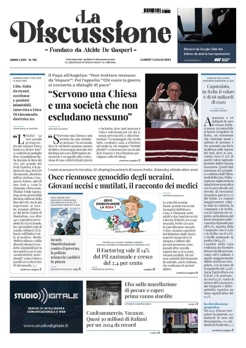 Prima-pagina-la-discussione-edizione-di-oggi-01-07-2024