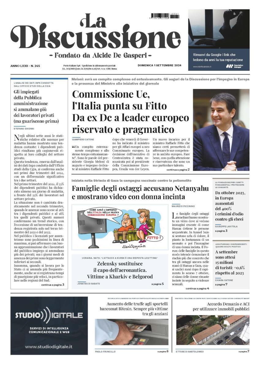 Prima-pagina-la-discussione-edizione-di-oggi-01-09-2024