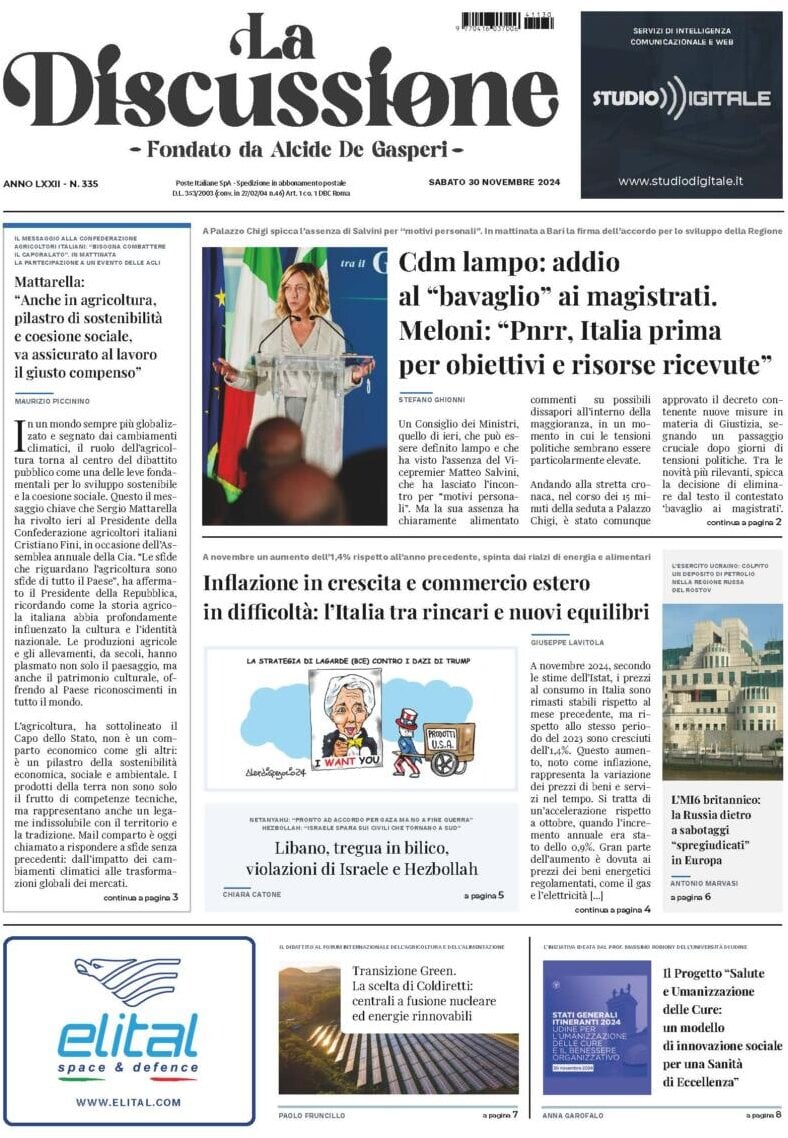 Prima-pagina-la-discussione-edizione-di-oggi-01-12-2024